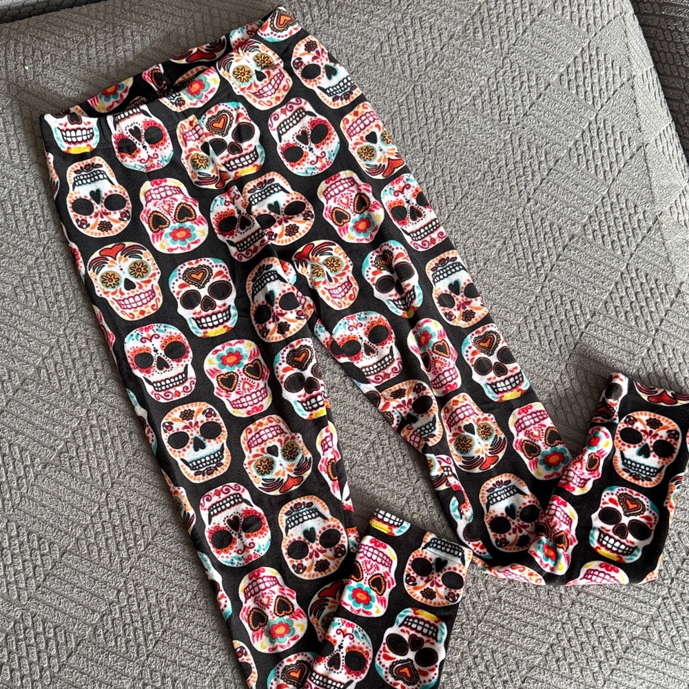 Colorful Sugar Skull Leggings